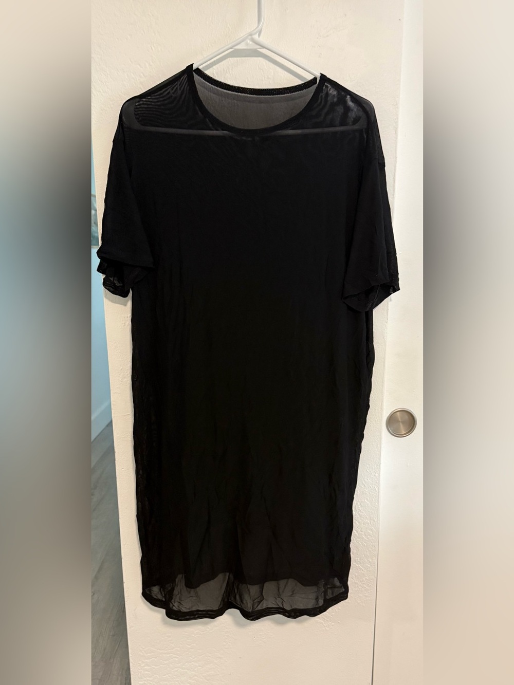 Black Lightweight Sheer Swim Coverup